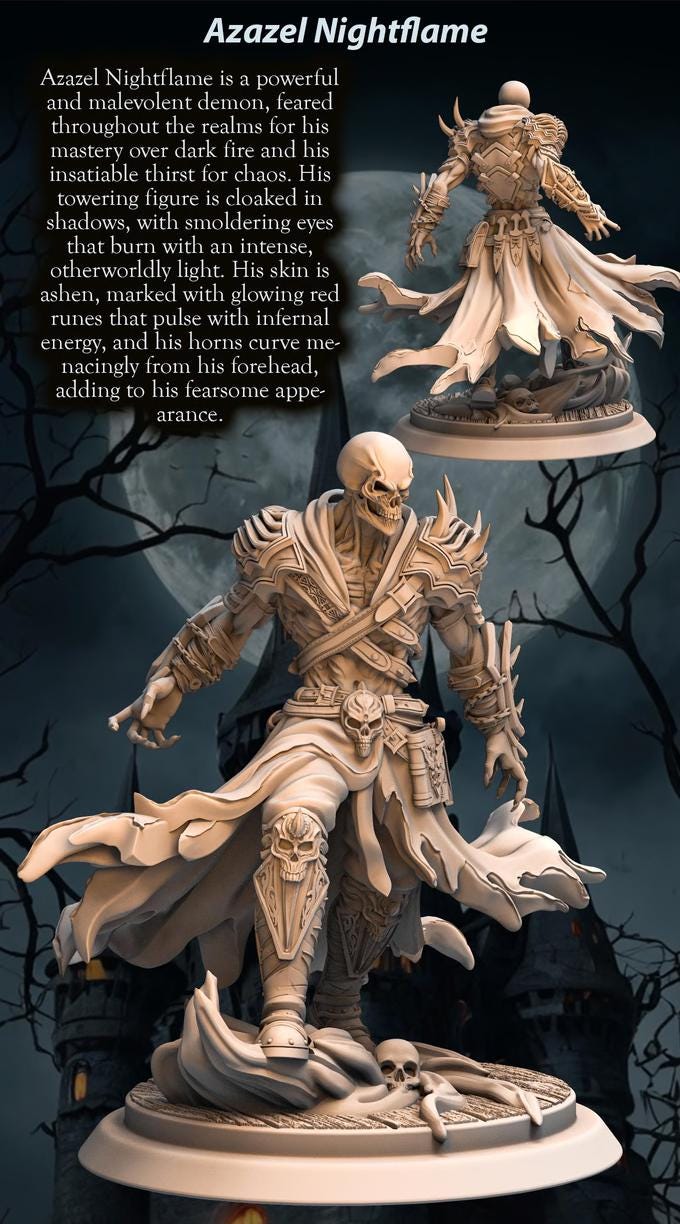 Undead Lich, Demon Fiend Miniature | 28mm,32mm,54mm,75mm,100mm Scales | Dungeons &amp; Dragons figure gift idea DnD 5e | Pathfinder 2e |