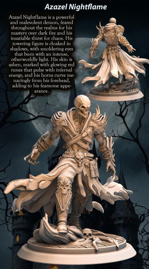 Undead Lich, Demon Fiend Miniature | 28mm,32mm,54mm,75mm,100mm Scales | Dungeons & Dragons figure gift idea DnD 5e | Pathfinder 2e |