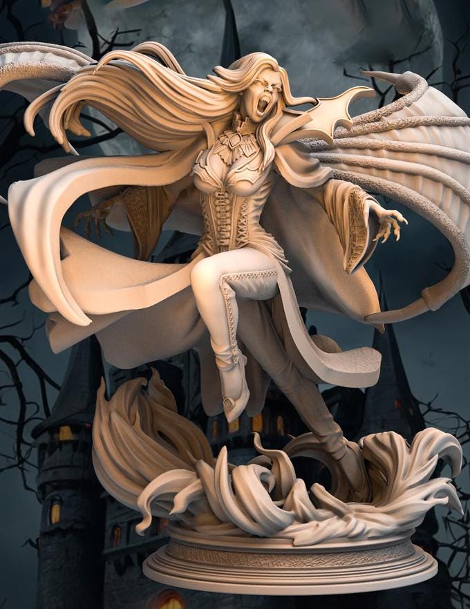 Female Vampire Lord Strahd NPC Miniature NSFW Topless versions | 28mm,32mm,54mm,75mm,100mm Scales | Dungeons &amp; Dragons DnD 5e