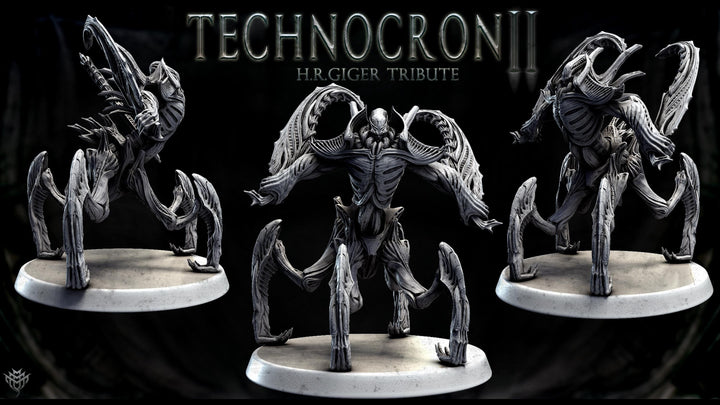 Sci-Fi Miniature Robot Enfield Dragoon, H.R Giger Style | Base Diameter Sizes: 50mm, 65mm,80mm | Resin Mini | Mini Monster Mayhem