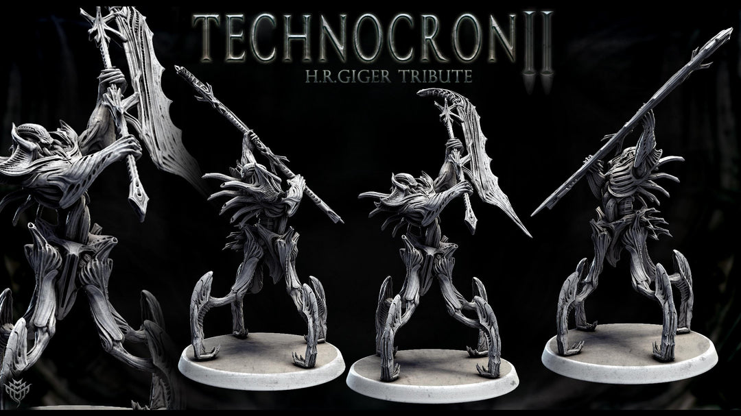 Sci-Fi Miniature Robot Enfield Dragoon, H.R Giger Style | Base Diameter Sizes: 50mm, 65mm,80mm | Resin Mini | Mini Monster Mayhem