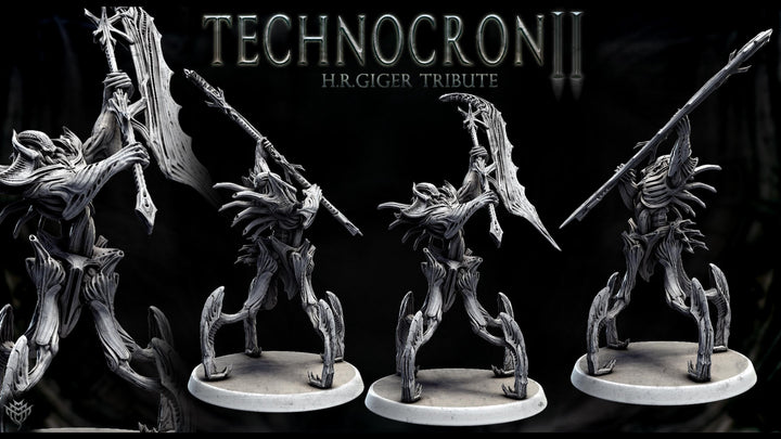Sci-Fi Miniature Robot Enfield Dragoon, H.R Giger Style | Base Diameter Sizes: 50mm, 65mm,80mm | Resin Mini | Mini Monster Mayhem