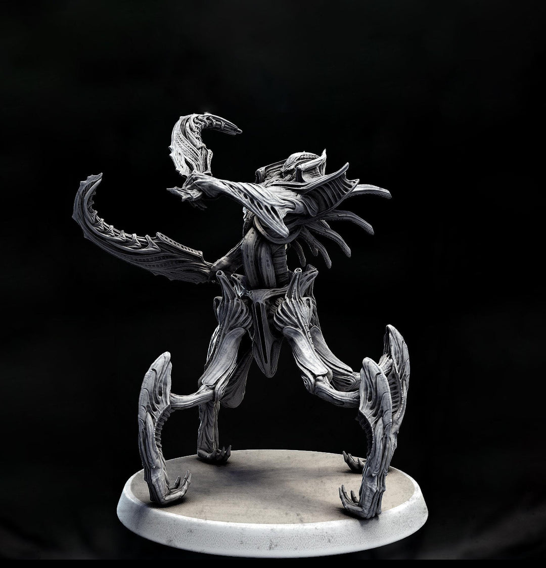 Sci-Fi Miniature Robot Enfield Dragoon, H.R Giger Style | Base Diameter Sizes: 50mm, 65mm,80mm | Resin Mini | Mini Monster Mayhem