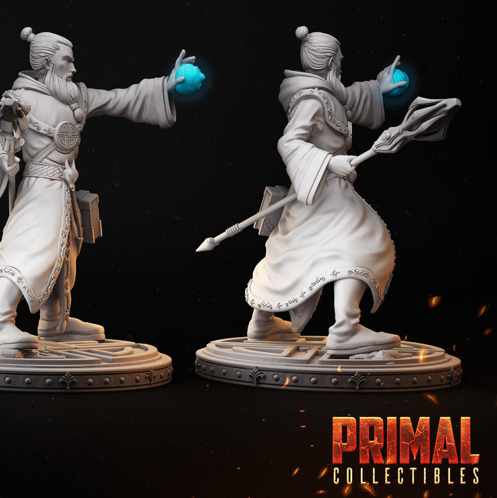 Human Male Wizard, Sorcerer, Warlock PC NPC Miniature | 28mm,32mm,54mm,75mm,100mm Scales | Dungeons and Dragons | Pathfinder | Battle Wizard