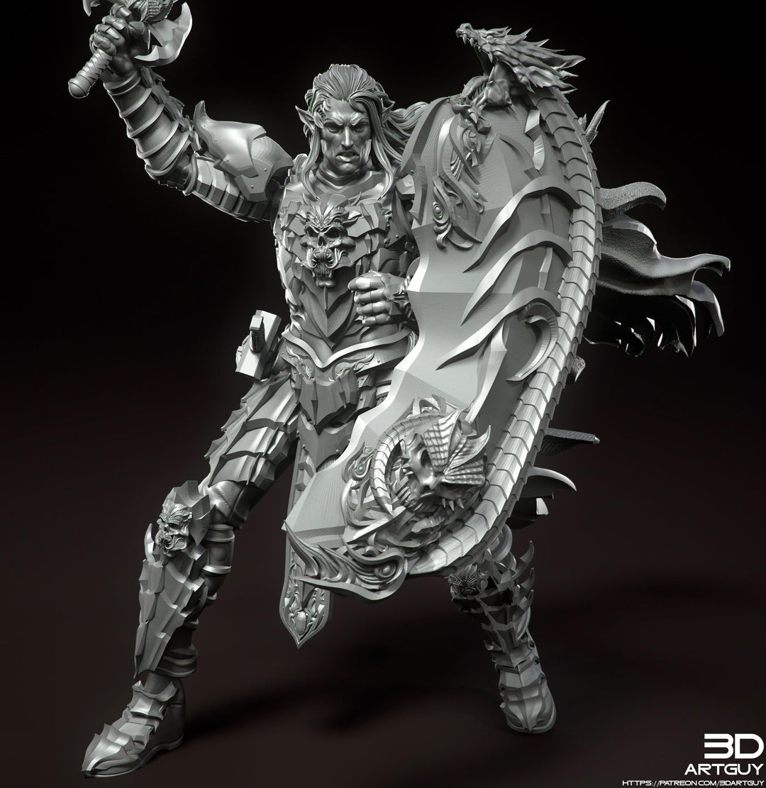 Dark Elf Fighter Ranger PC / NPC Unpainted | 28mm,32mm,54mm,75mm,100mm Scale | Resin Dungeons and Dragons D&amp;D 5e | Pathfinder |