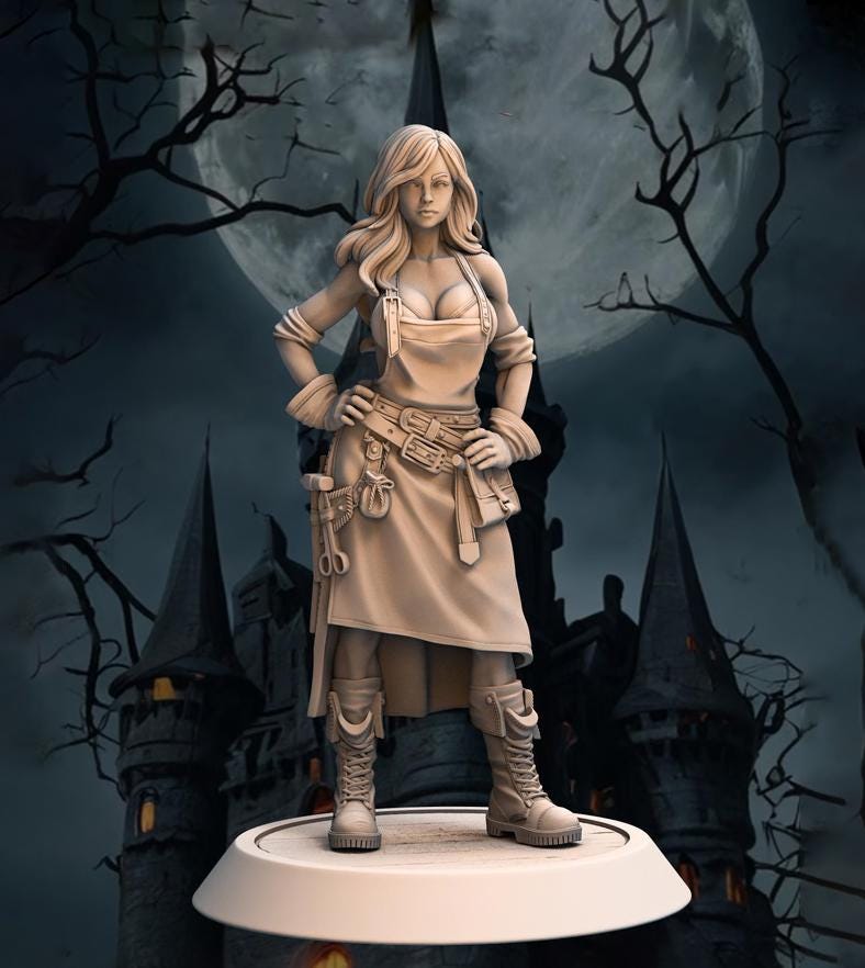 Human Female Rogue, Thief, Blacksmith PC NPC Miniature NSFW Topless versions | 28mm,32mm,54mm,75mm,100mm Scales |Dungeons & Dragons DnD 5e