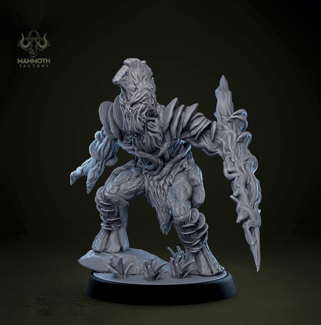 Myconid Adult, fungus ones, fungus folk, Unpainted Resin Miniature | 28mm, 32mm,54mm,75mm,100mm | Dungeons and Dragons | Mammoth Factory