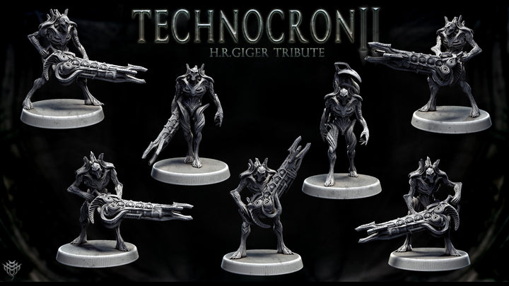Sci-Fi Miniature Robot Fighter, H.R Giger Style | Base Diameter Sizes: 25mm,32mm, 50mm, 65mm,80mm | Resin Mini | Mini Monster Mayhem