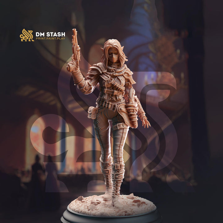 Female Elf / Half-Elf, Rogue, Fighter Gunslinger PC NPC D&amp;D | 28mm, 32mm,54mm,75mm,100mm Scales | Dungeons and Dragons Pathfinder | DM Stash