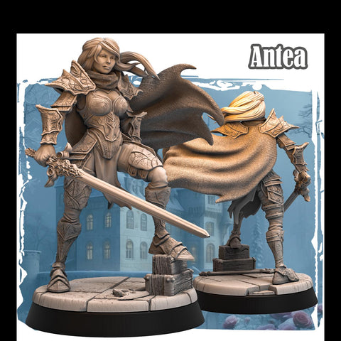 Female Paladin, Fighter Sword and Plate Armor D&D 5e Mini | 28mm, 32mm,54mm,75mm,100mm Scales | Dungeons and Dragons Pathfinder | DM Stash