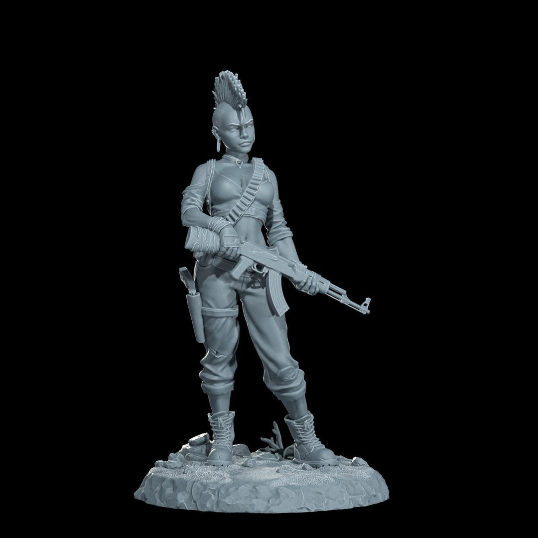 Female Sci-Fi Warrior Soldier, PC NPC Unpainted Resin Miniature | NSFW Topless &amp; Nude versions | 28mm, 32mm,54mm, 75mm, 100mm Scales |DnD 5e