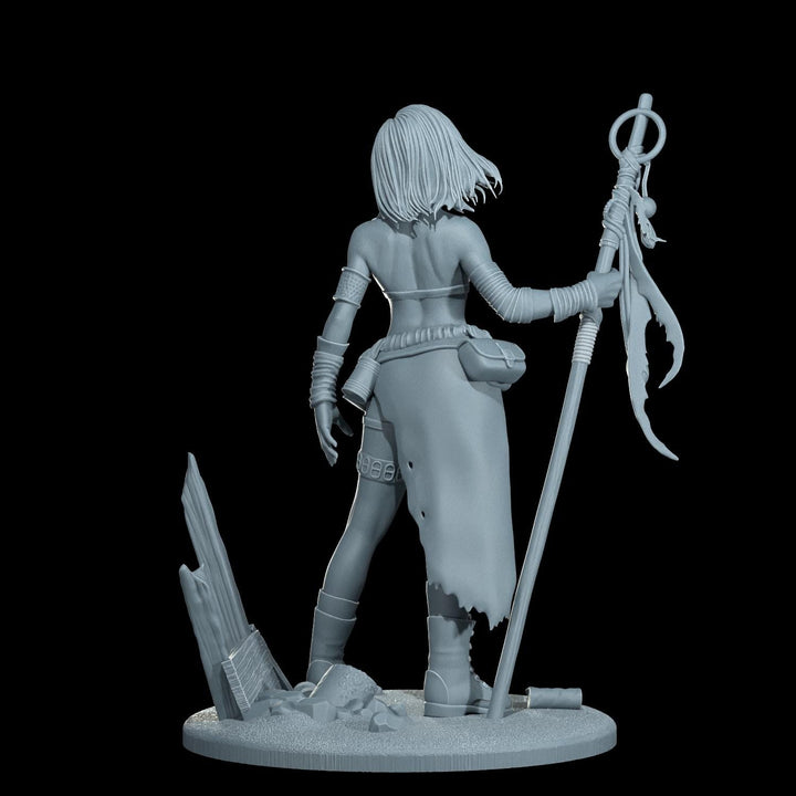Female Sci-Fi Warrior Soldier, PC NPC Unpainted Resin Miniature | NSFW Topless &amp; Nude versions | 28mm, 32mm,54mm, 75mm, 100mm Scales |DnD 5e