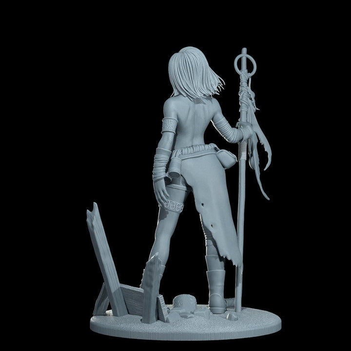 Female Sci-Fi Warrior Soldier, PC NPC Unpainted Resin Miniature | NSFW Topless &amp; Nude versions | 28mm, 32mm,54mm, 75mm, 100mm Scales |DnD 5e