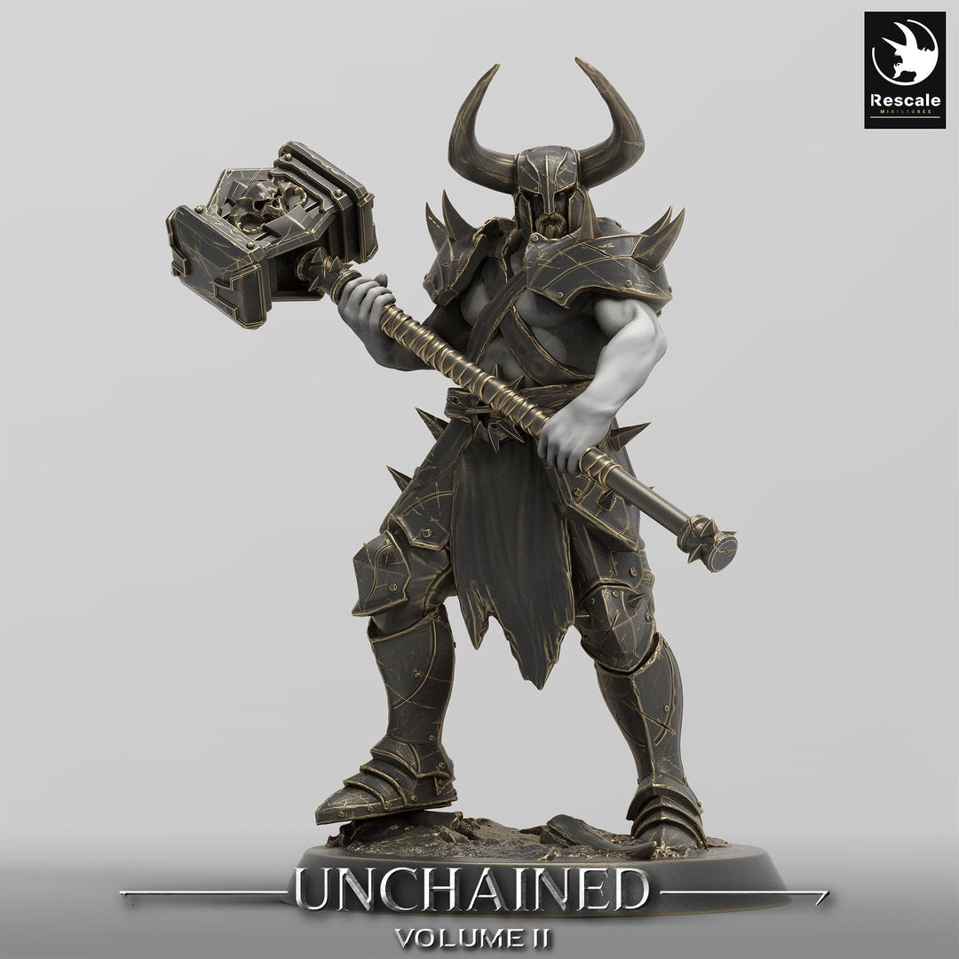 Barbarian Human / Goliath, Ranger,Fighter, with Big Hammer, DnD Unpainted Miniature| 28mm, 32mm,54mm,75mm,100mm Scales | Dungeons &amp; Dragons