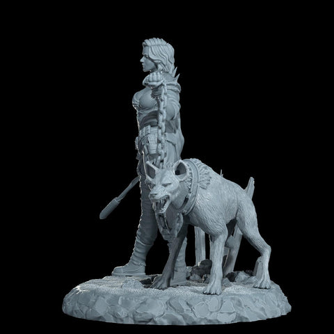 Female Sci-Fi Warrior Soldier, PC NPC Unpainted Resin Miniature | NSFW Topless & Nude versions | 28mm, 32mm,54mm, 75mm, 100mm Scales |DnD 5e