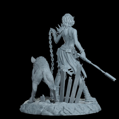 Female Sci-Fi Warrior Soldier, PC NPC Unpainted Resin Miniature | NSFW Topless & Nude versions | 28mm, 32mm,54mm, 75mm, 100mm Scales |DnD 5e