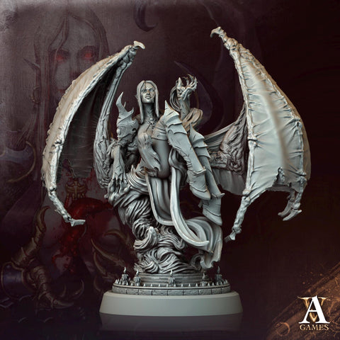 Succubus Demon, Female Winged Vampire Lord, Strahd Bride UNPAINTED | 28mm,32mm, 54mm,75mm,100mm | Dungeons & Dragons | Pathfinder |