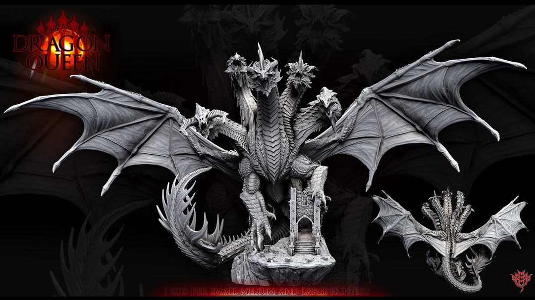 Tiamat God Dragon Queen of Chaos (3 sizes) D&amp;D Miniature | 360mm Wing Span,175mm Height | Resin Figurine |Dungeons and Dragons 5e Pathfinder