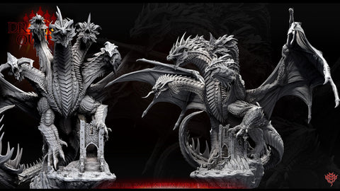 Tiamat God Dragon Queen of Chaos (3 sizes) D&D Miniature | 360mm Wing Span,175mm Height | Resin Figurine |Dungeons and Dragons 5e Pathfinder