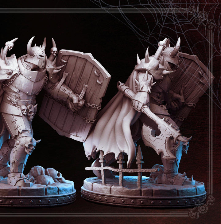 Death Knight, Oathbreaker Paladin Axe and Cadaver Shield PC NPC | 28mm,32mm,54mm, 75mm, 100mm Scales| Dungeons &amp; Dragons| Pathfinder |