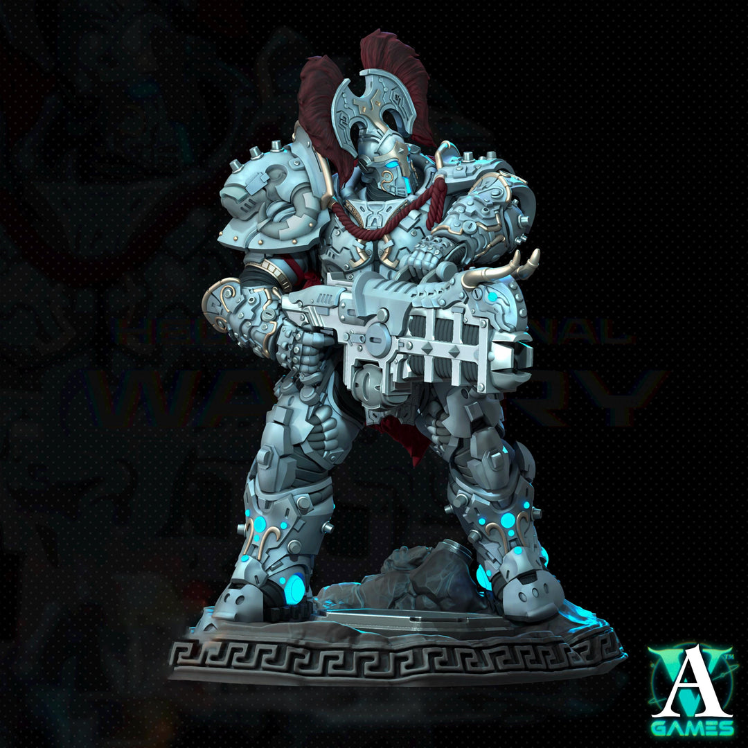 Sci-Fi Miniature Space Knight, Hellas Eternal | 28mm,32mm, 54mm, 75mm,100mm Scales | Resin Mini | Archvillain Games