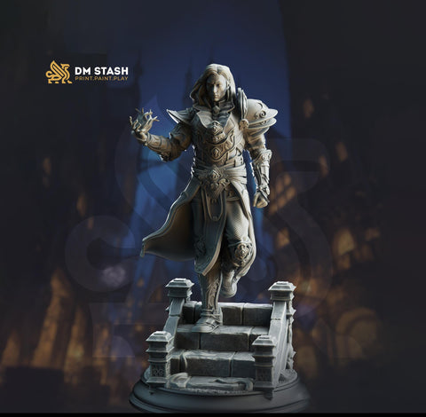 Human Sorcerer, Wizard, Illusionist | Unpainted Miniature | 28mm, 32mm,54mm,75mm, 100mm Scales | Dungeons and Dragons Pathfinder | DM Stash