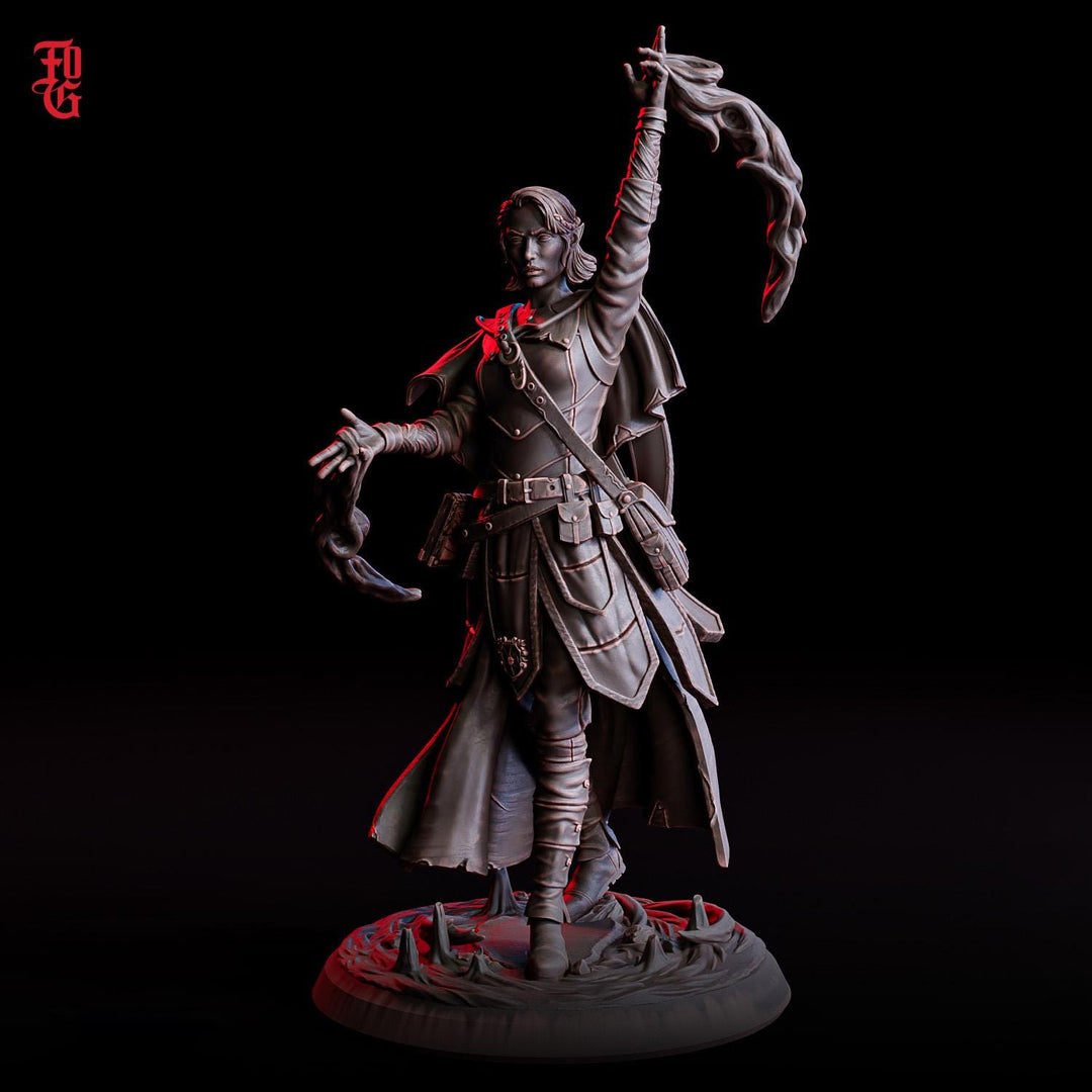 Elf Female Wizard, Sorcerer Warlock PC NPC | Resin Miniature 28mm,32mm,54mm,75mm,100mm Scale |Dungeons &amp; Dragons, Pathfinder | Flesh of Gods