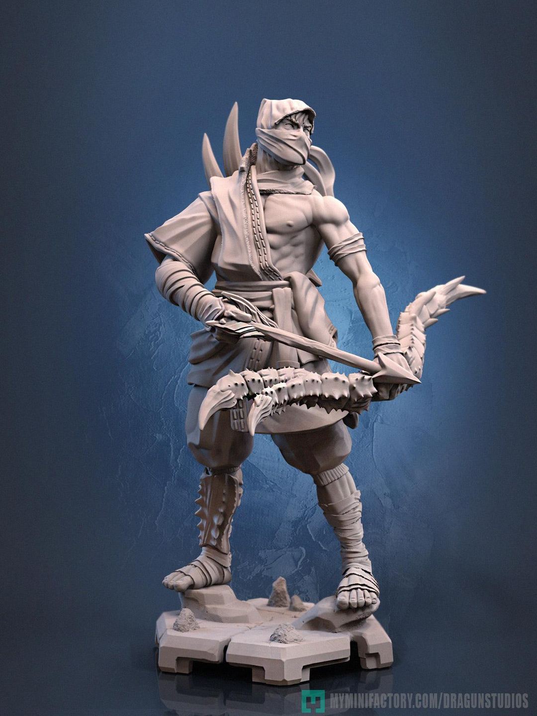 Human Rogue Assassin Ranger Ninja PC NPC | UNPAINTED Miniature | 28mm,32mm,54mm,75mm,100mm Scales | Pathfinder Figure DnD | Figurine