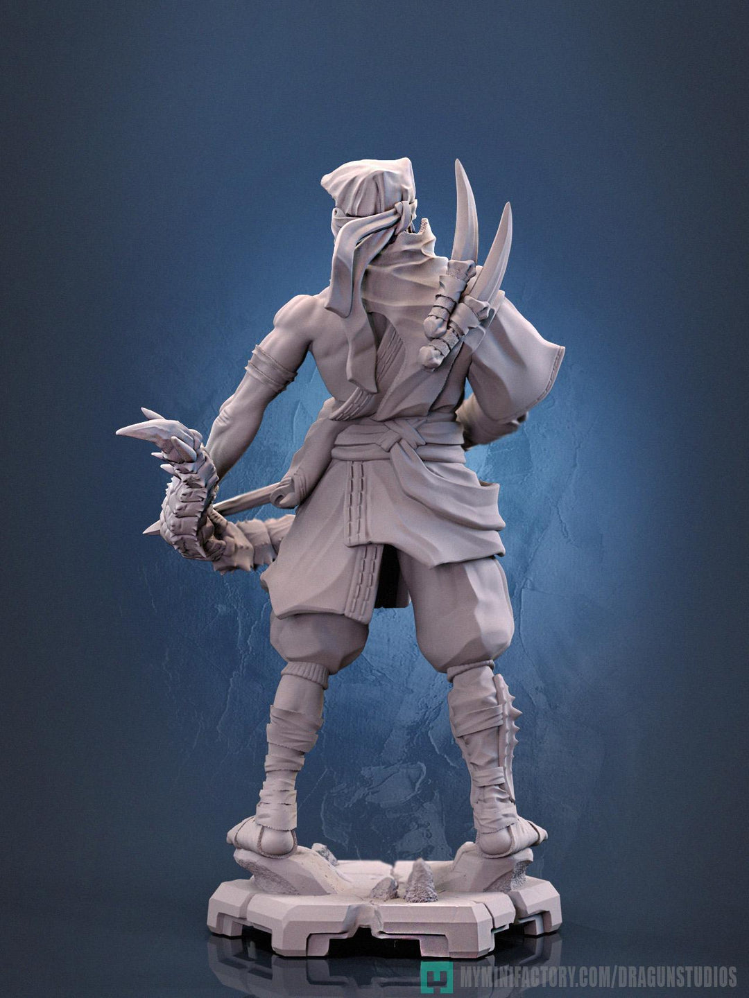 Human Rogue Assassin Ranger Ninja PC NPC | UNPAINTED Miniature | 28mm,32mm,54mm,75mm,100mm Scales | Pathfinder Figure DnD | Figurine