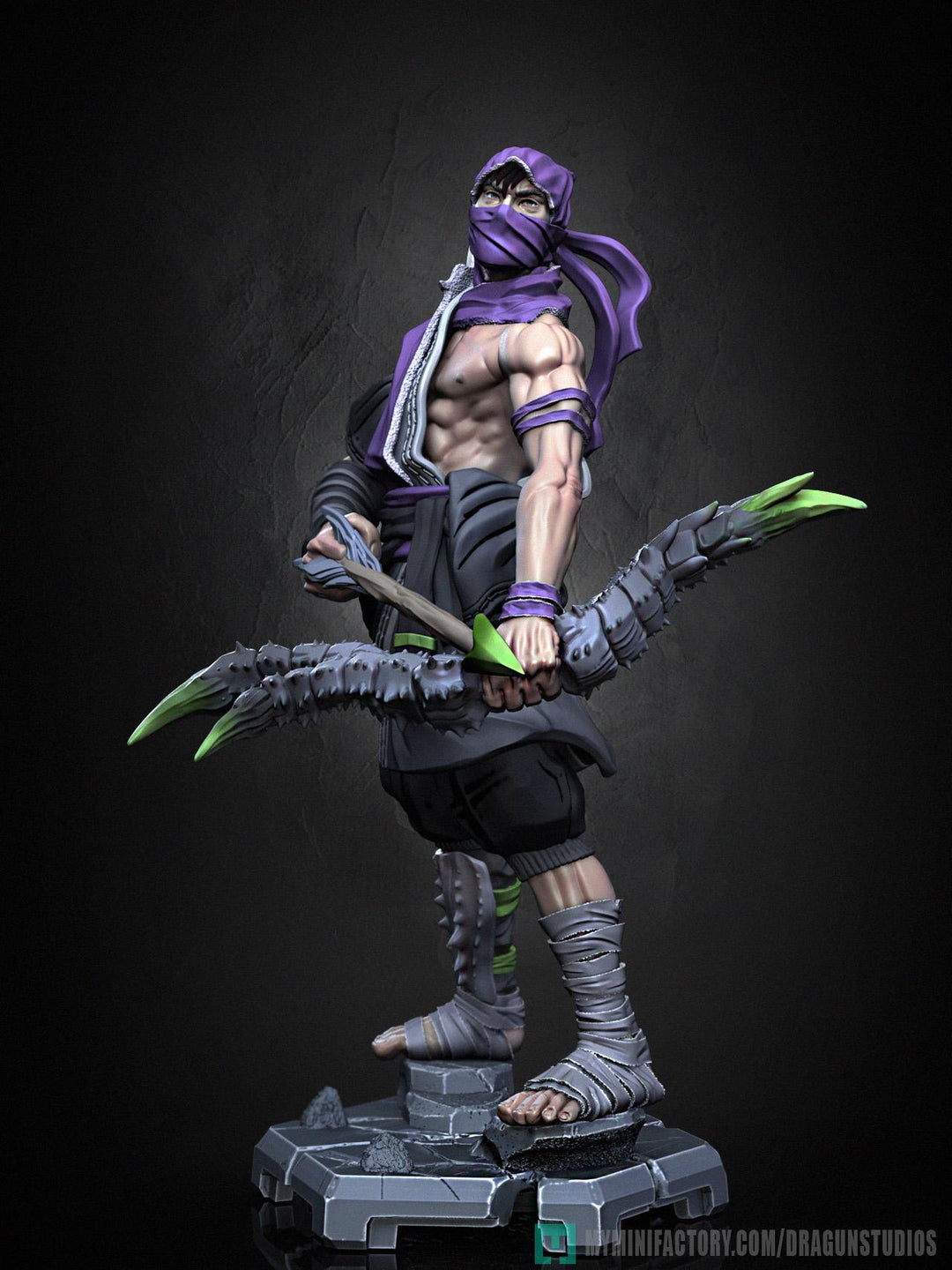 Human Rogue Assassin Ranger Ninja PC NPC | UNPAINTED Miniature | 28mm,32mm,54mm,75mm,100mm Scales | Pathfinder Figure DnD | Figurine