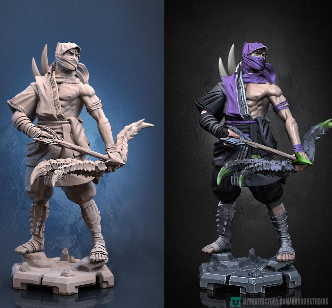 Human Rogue Assassin Ranger Ninja PC NPC | UNPAINTED Miniature | 28mm,32mm,54mm,75mm,100mm Scales | Pathfinder Figure DnD | Figurine
