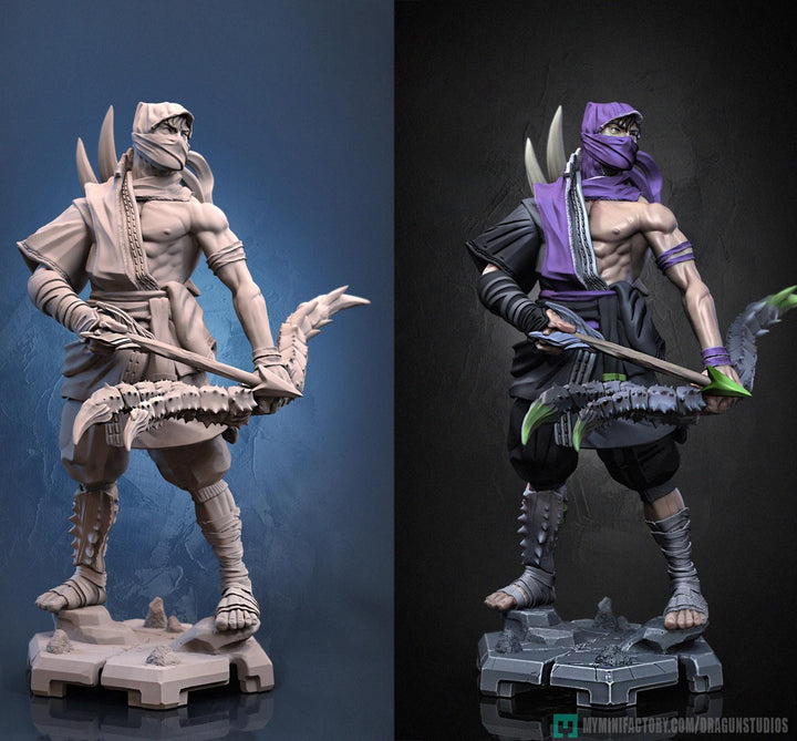 Human Rogue Assassin Ranger Ninja PC NPC | UNPAINTED Miniature | 28mm,32mm,54mm,75mm,100mm Scales | Pathfinder Figure DnD | Figurine