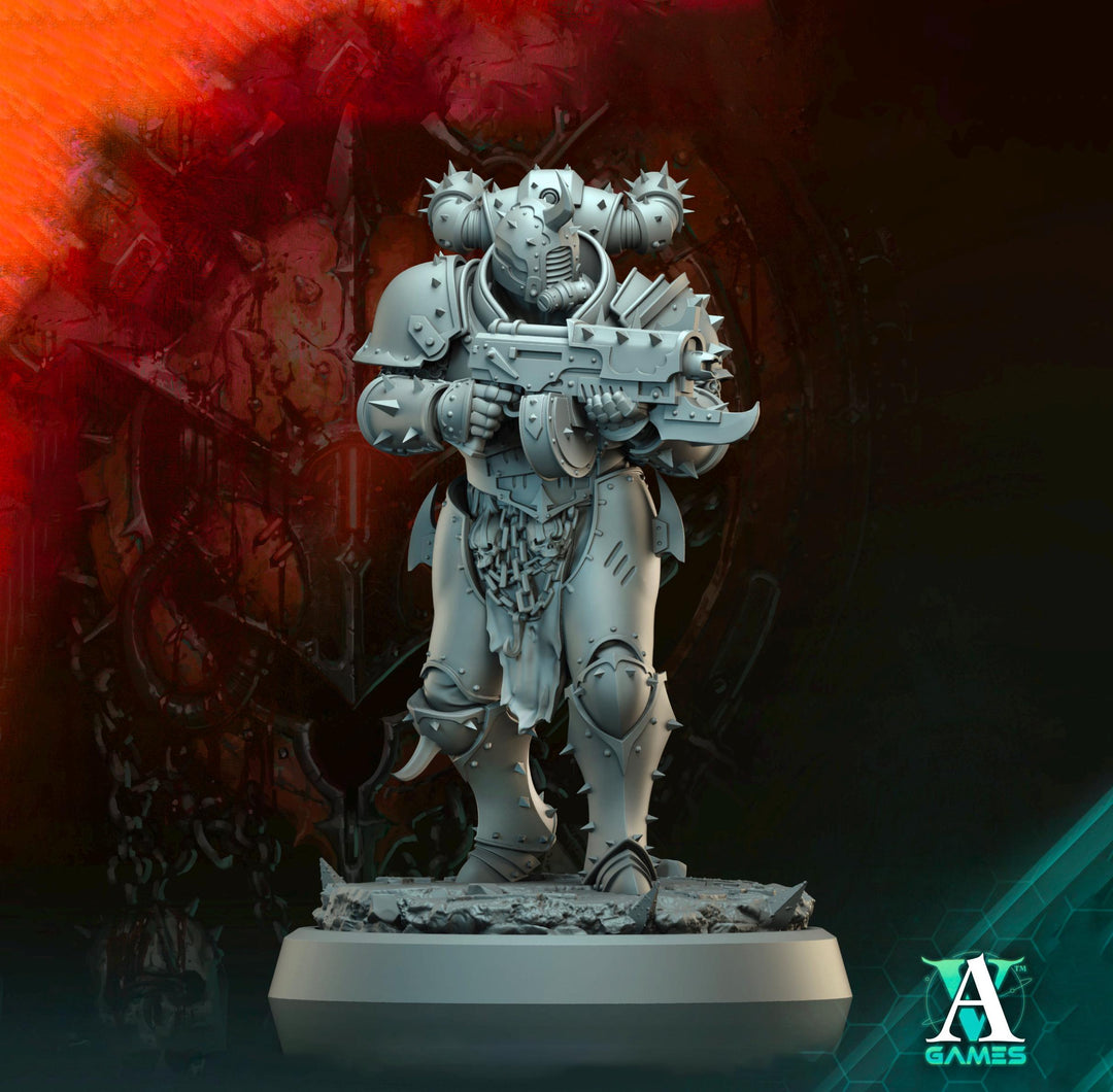 Sci-Fi Miniature Chaos Space Knight, Orbita Hellscape Legions Marauder | 28mm,32mm, 54mm, 75mm,100mm Scales | Resin Mini | Archvillain Games