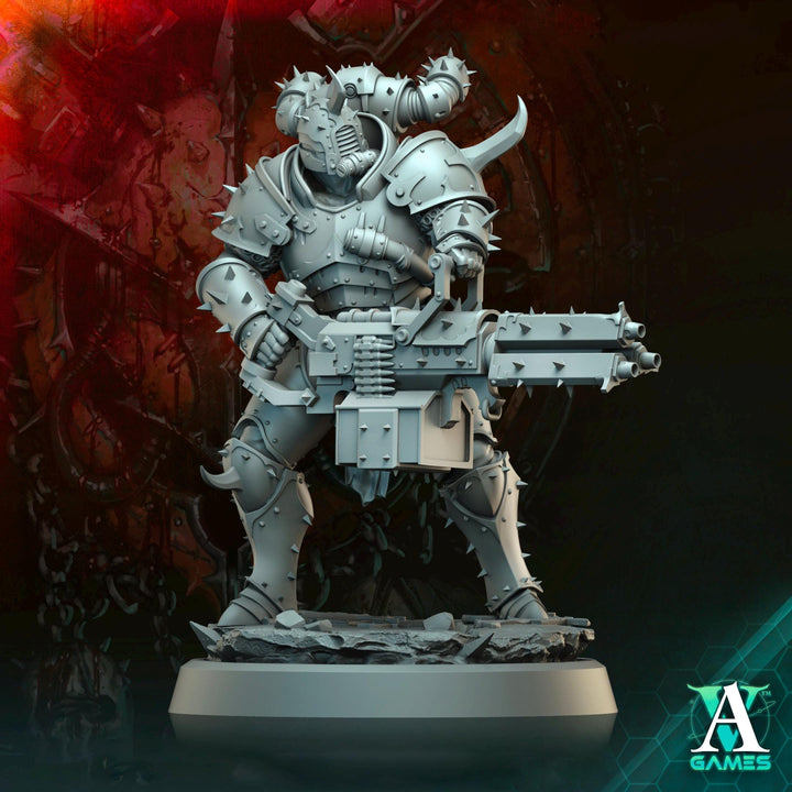 Sci-Fi Miniature Chaos Space Knight, Orbita Hellscape Legions Marauder | 28mm,32mm, 54mm, 75mm,100mm Scales | Resin Mini | Archvillain Games