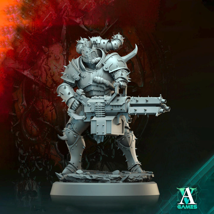 Sci-Fi Miniature Chaos Space Knight, Orbita Hellscape Legions Marauder | 28mm,32mm, 54mm, 75mm,100mm Scales | Resin Mini | Archvillain Games