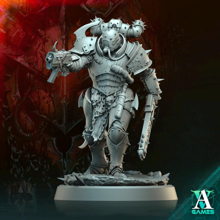 Sci-Fi Miniature Chaos Space Knight, Orbita Hellscape Legions Marauder | 28mm,32mm, 54mm, 75mm,100mm Scales | Resin Mini | Archvillain Games