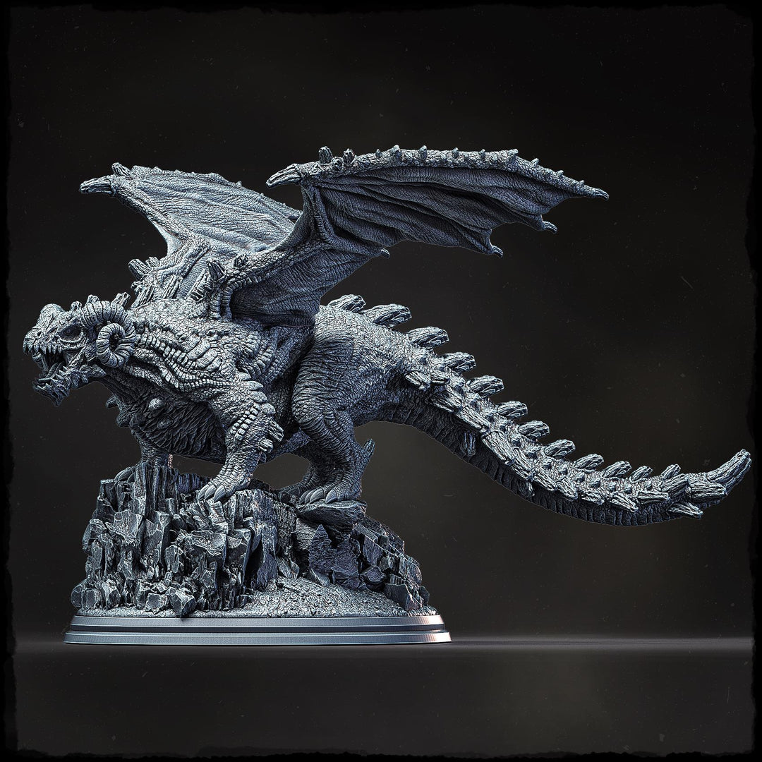 Chromatic Dragon (4 sizes) D&amp;D Unpainted Miniature | 250mm Long, 250mm Wing Span | Resin Dragon Statue | Figurine Dungeons and Dragons 5e