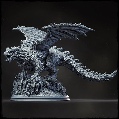 Chromatic Dragon (4 sizes) D&D Unpainted Miniature | 250mm Long, 250mm Wing Span | Resin Dragon Statue | Figurine Dungeons and Dragons 5e