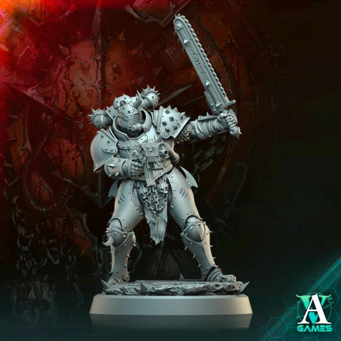 Sci-Fi Miniature Chaos Space Knight, Orbita Hellscape Legions Marauder | 28mm,32mm, 54mm, 75mm,100mm Scales | Resin Mini | Archvillain Games