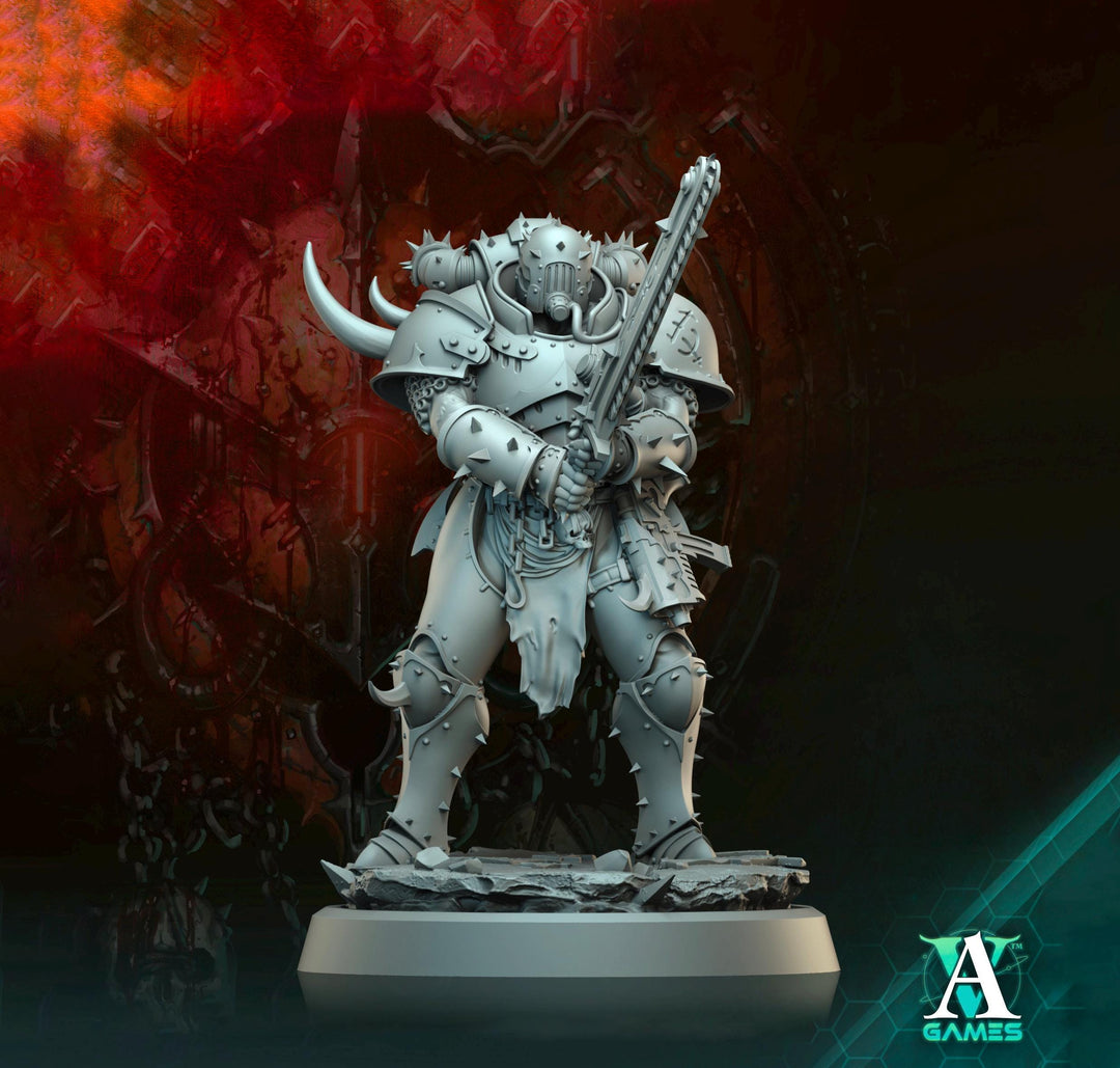 Sci-Fi Miniature Chaos Space Knight, Orbita Hellscape Legions Marauder | 28mm,32mm, 54mm, 75mm,100mm Scales | Resin Mini | Archvillain Games