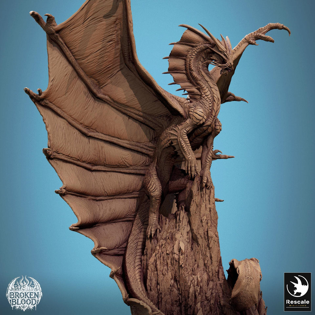 Ancient Legendary Gold Dragon (4 sizes) D&amp;D Resin Miniature | 290mm Wing Span, 217mm Height | Dungeons and Dragons 5e Pathfinder| Great gift