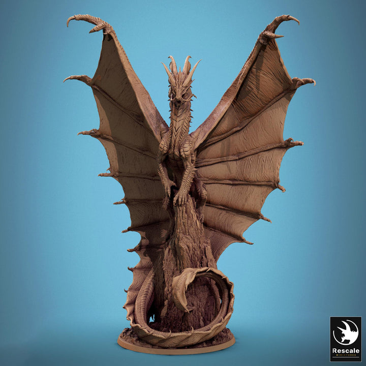 Ancient Legendary Gold Dragon (4 sizes) D&amp;D Resin Miniature | 290mm Wing Span, 217mm Height | Dungeons and Dragons 5e Pathfinder| Great gift