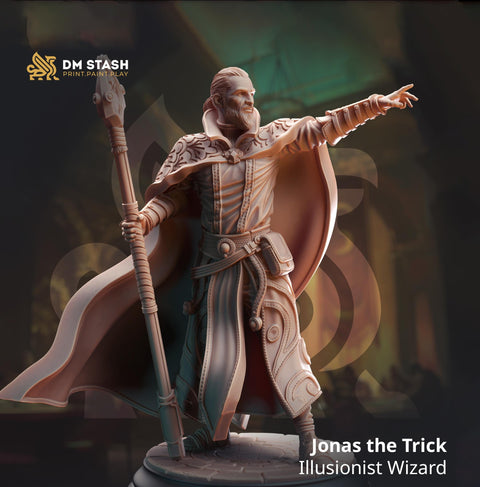 Human Illusionist Wizard, Warlock, Sorcerer PC / NPC Resin Figure | 28mm, 32mm,54mm,75mm, 100mm Scales | Dungeons and Dragons 5E | DM Stash