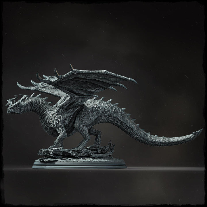 Chromatic Dragon (4 sizes) D&amp;D Unpainted Miniature | 250mm Long, 250mm Wing Span | Resin Dragon Statue | Figurine Dungeons and Dragons 5e