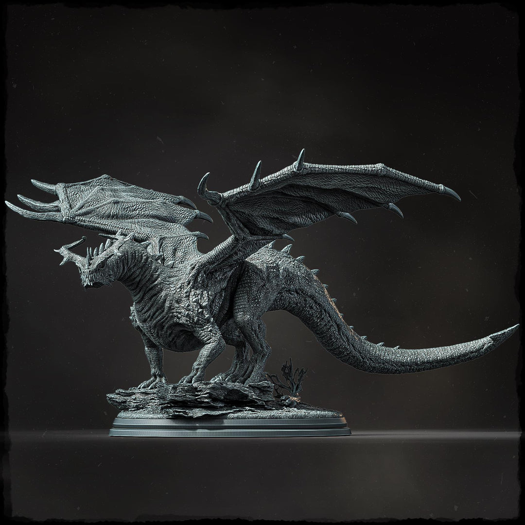 Chromatic Dragon (4 sizes) D&amp;D Unpainted Miniature | 250mm Long, 250mm Wing Span | Resin Dragon Statue | Figurine Dungeons and Dragons 5e