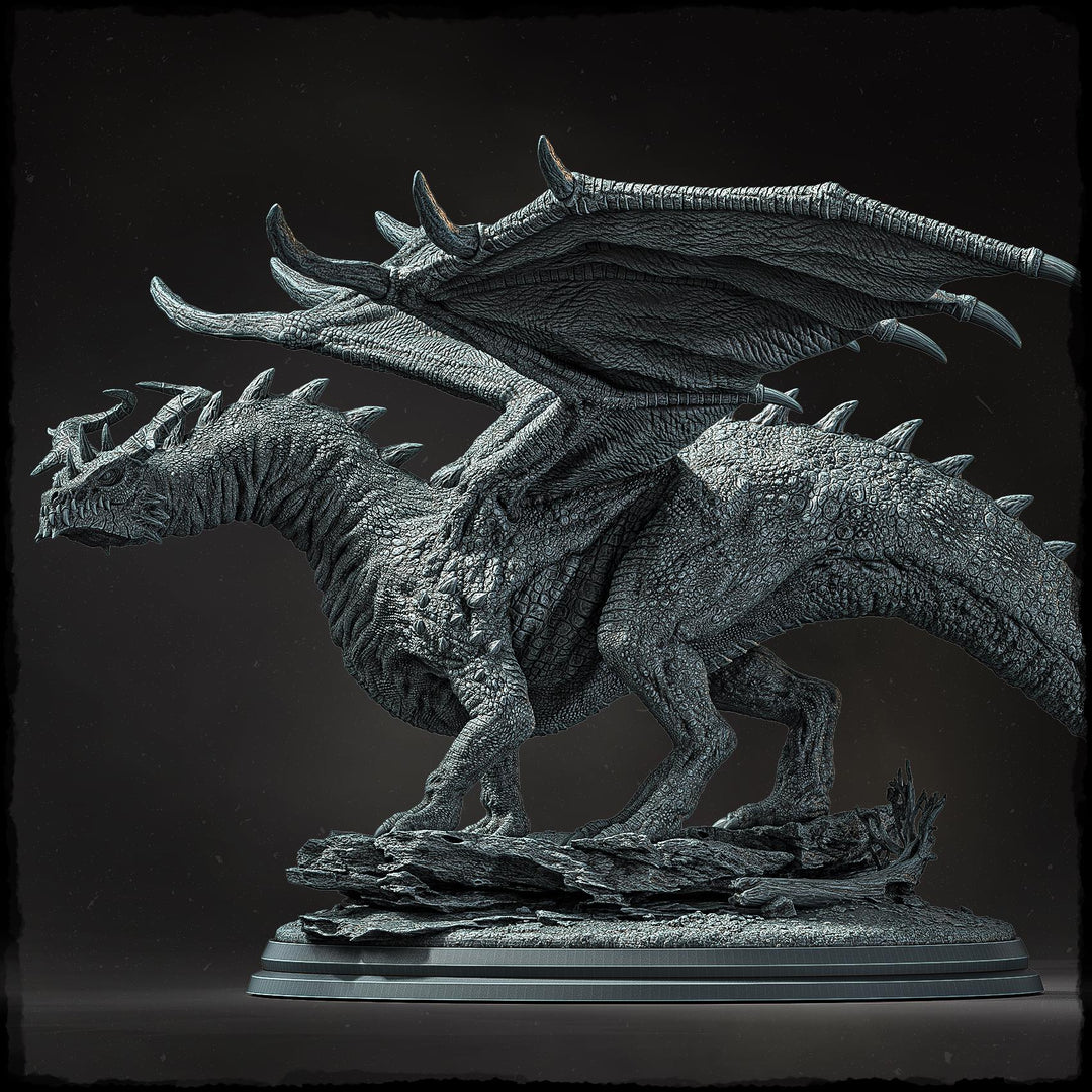 Chromatic Dragon (4 sizes) D&amp;D Unpainted Miniature | 250mm Long, 250mm Wing Span | Resin Dragon Statue | Figurine Dungeons and Dragons 5e
