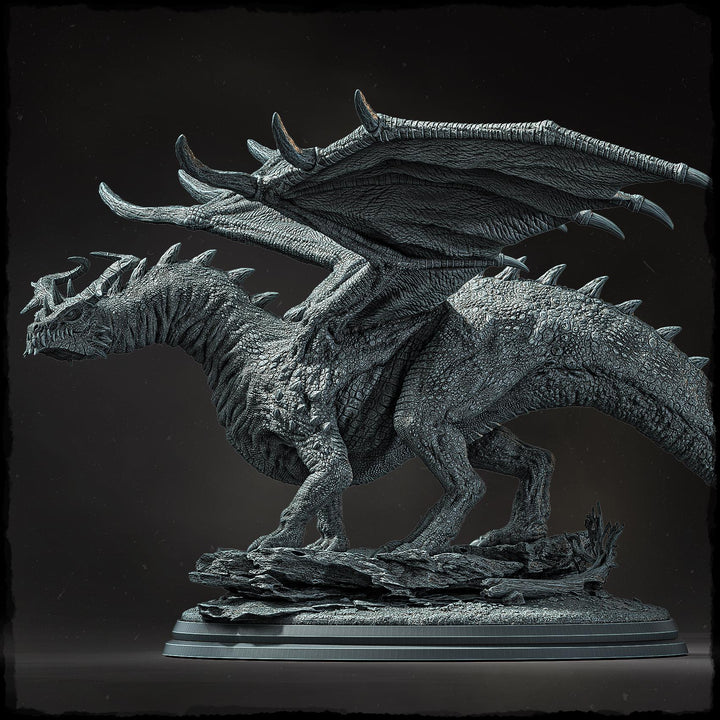Chromatic Dragon (4 sizes) D&amp;D Unpainted Miniature | 250mm Long, 250mm Wing Span | Resin Dragon Statue | Figurine Dungeons and Dragons 5e