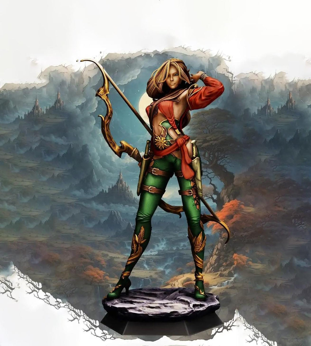 Female Elf / Half-Elf Sharpshooter Ranger Fighter D&D 5e Mini | 28mm, 32mm,54mm,75mm,100mm Scales | Dungeons and Dragons Pathfinder |