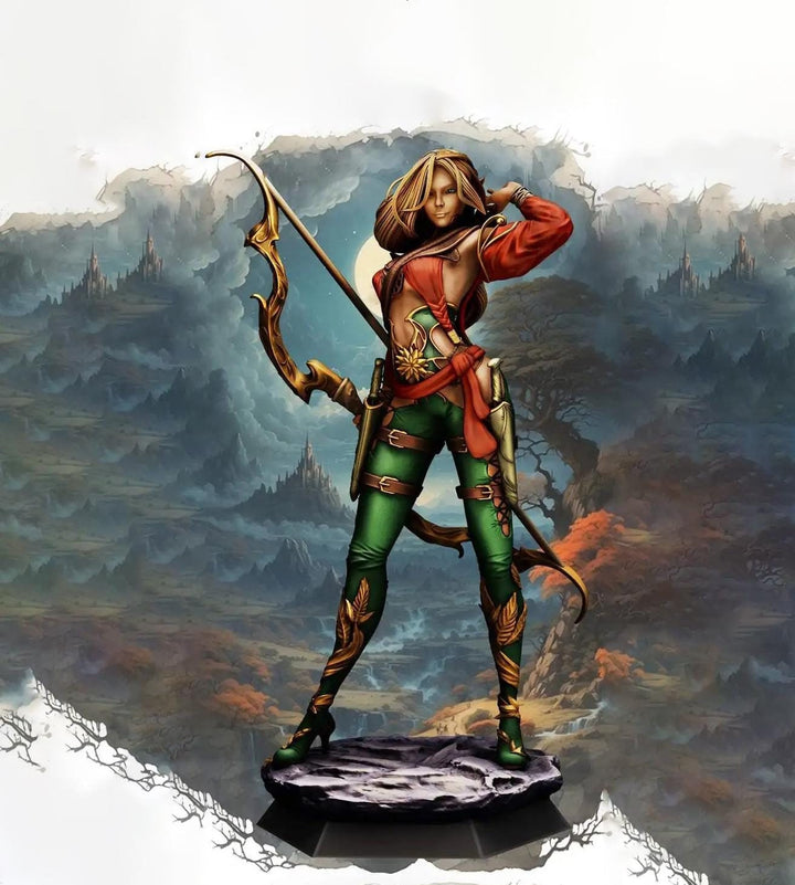 Female Elf / Half-Elf Sharpshooter Ranger Fighter D&amp;D 5e Mini | 28mm, 32mm,54mm,75mm,100mm Scales | Dungeons and Dragons Pathfinder |