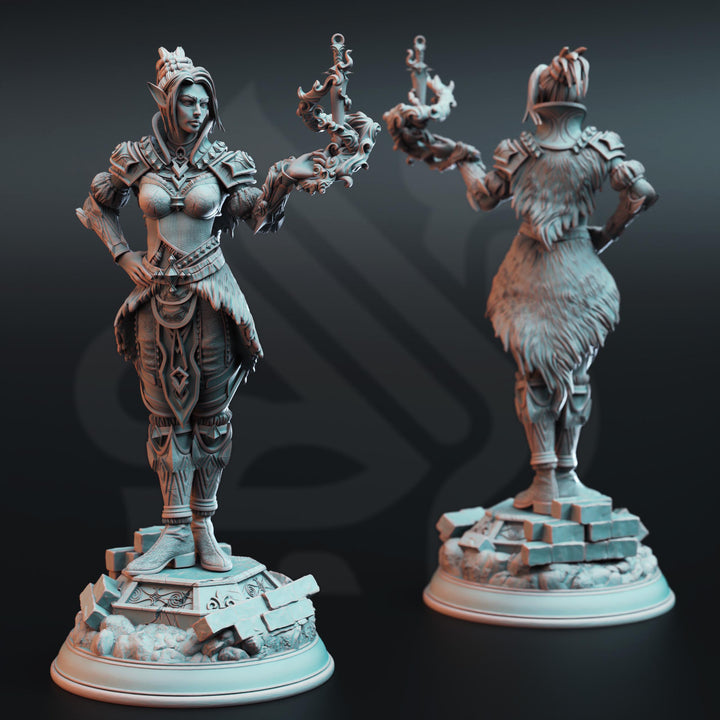 Female Half Elf Sorcerer,Warlock, Psionic Arcane Trickster Miniature | 28mm,32mm,54mm,75mm, 100mm Scales | Dungeons and Dragons 5E DM Stash